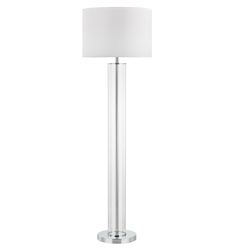 Hotel Metal Floor Lampe med poleret krom finish ved sofa ved siden af ​​i værelse